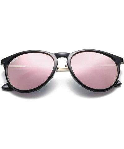 Cat Eye Classic Round Polarized Sunglasses for Women Vintage Brand Designer Style - C718WEDZH60 $34.75