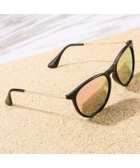 Cat Eye Classic Round Polarized Sunglasses for Women Vintage Brand Designer Style - C718WEDZH60 $23.17