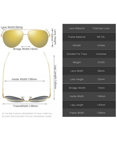 Aviator Premium Military Polarized Sunglasses Protection - Gold Frame/Champagne Lens - CZ18KE0UW8D $14.97