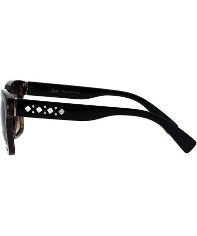 Rectangular Womens Boyfriend Style Horn Rim Rectangular Plastic Goth Sunglasses - Tortoise Brown - C518EHRWM2I $8.25