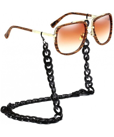 Square Neck Cord Strap Square Sunglasses Mens Outdoor Activities Keep Glasses On - Brown&grey - CA18CYZCCX8 $41.65