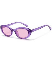 Oval Oval Sunglasses Woman Summer 2018 Retro Sun Glasses Female Accessories UV400 - Clear Purple - C618EH3AAXC $7.90