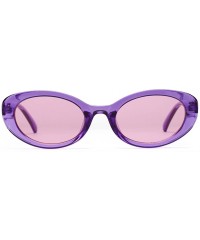 Oval Oval Sunglasses Woman Summer 2018 Retro Sun Glasses Female Accessories UV400 - Clear Purple - C618EH3AAXC $7.90