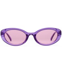 Oval Oval Sunglasses Woman Summer 2018 Retro Sun Glasses Female Accessories UV400 - Clear Purple - C618EH3AAXC $7.90