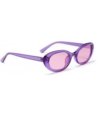 Oval Oval Sunglasses Woman Summer 2018 Retro Sun Glasses Female Accessories UV400 - Clear Purple - C618EH3AAXC $7.90