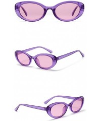 Oval Oval Sunglasses Woman Summer 2018 Retro Sun Glasses Female Accessories UV400 - Clear Purple - C618EH3AAXC $7.90