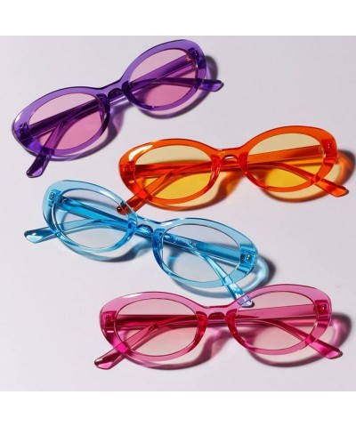 Oval Oval Sunglasses Woman Summer 2018 Retro Sun Glasses Female Accessories UV400 - Clear Purple - C618EH3AAXC $7.90