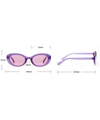 Oval Oval Sunglasses Woman Summer 2018 Retro Sun Glasses Female Accessories UV400 - Clear Purple - C618EH3AAXC $7.90