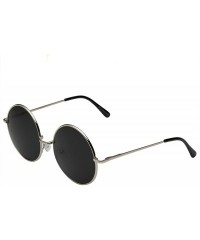 Aviator Oversized Large Round Sunglasses for Women Rainbow Mirrored - Silver - CS1206P1LK3 $12.41