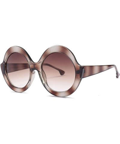 Oversized Oversized Retro Round Sunglasses Candy color Hinge Women Sun Glasses - Double Tea - C818NO03UGM $9.94