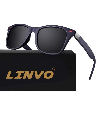 Rectangular Polarized Sunglasses for Men Driving Sun glasses Shades 80's Retro Style Brand Design Square - C118N7X3H7G $15.83