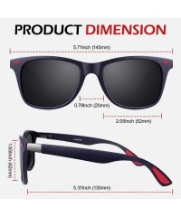 Rectangular Polarized Sunglasses for Men Driving Sun glasses Shades 80's Retro Style Brand Design Square - C118N7X3H7G $15.83