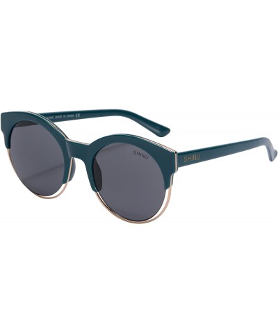 Round Women's UV400 Sunglasses Lightweighted Anti-glare Round Frame-S71018 - Blue - CK18QGZG84U $19.50