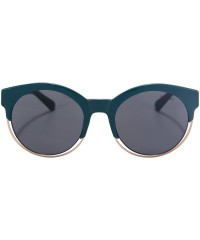 Round Women's UV400 Sunglasses Lightweighted Anti-glare Round Frame-S71018 - Blue - CK18QGZG84U $11.29