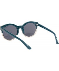 Round Women's UV400 Sunglasses Lightweighted Anti-glare Round Frame-S71018 - Blue - CK18QGZG84U $11.29