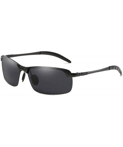 Sport Sport Polarized Sunglasses Mens Driving aviator Sun Glasses men polarized shades - Black/Grey - CA184AC8D8K $20.63