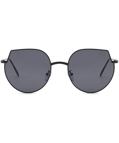 Oversized Women Cat Eye Sunglasses Metal Oversized Sun Glasses Eyewear Trend UV400 - Silver Grey - CB190394OOG $14.11