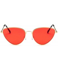 Cat Eye Women Fashion Triangle Cat Eye Sunglasses with Case UV400 Protection Beach - CE18WTWIOO8 $21.65