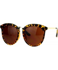 Oversized Womens Oversize Round Horn Rim Retro Sunglasses - Tortoise - CQ12ITP9FKF $23.29