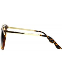 Oversized Womens Oversize Round Horn Rim Retro Sunglasses - Tortoise - CQ12ITP9FKF $23.29
