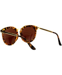 Oversized Womens Oversize Round Horn Rim Retro Sunglasses - Tortoise - CQ12ITP9FKF $23.29