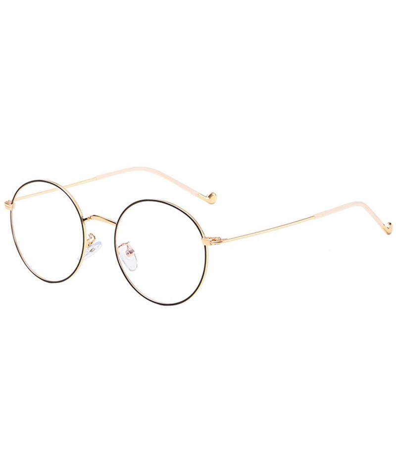 Round Fashion Anti-blue light Hiramitsu Myopia Glasses Retro Glasses - Black Gold - C21978KMOS9 $40.62