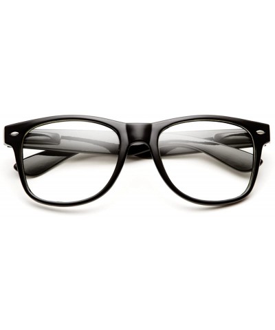 Wayfarer Sunglasses Classic Black Frame Eyewear Retro 80's Classic - Clear - CS126NB314X $17.76