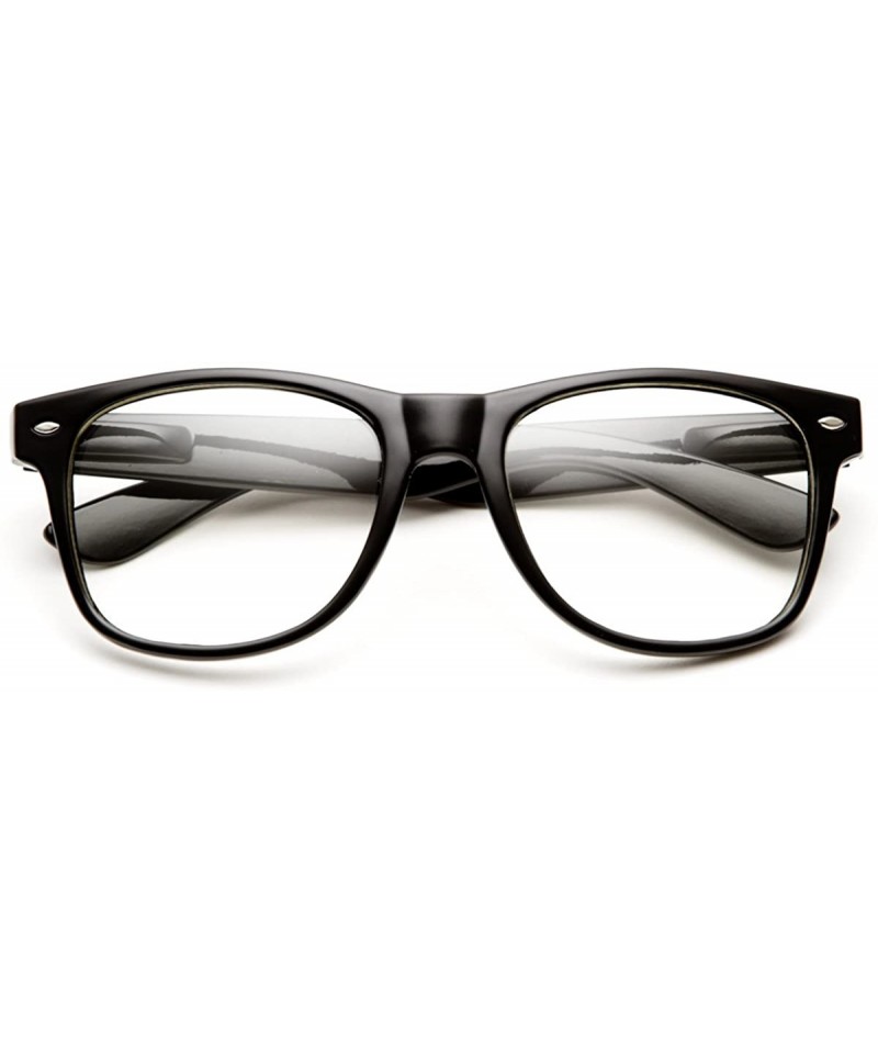 Wayfarer Sunglasses Classic Black Frame Eyewear Retro 80's Classic - Clear - CS126NB314X $9.98