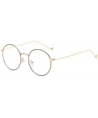 Round Fashion Anti-blue light Hiramitsu Myopia Glasses Retro Glasses - Black Gold - C21978KMOS9 $17.10