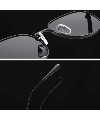 Square Square Sunglasses Women Retro Summer Male Sun Glasses Metal Frame Uv400 Summer - Silver With Black - CB1973CY0YN $11.65