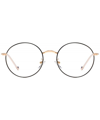 Round Fashion Anti-blue light Hiramitsu Myopia Glasses Retro Glasses - Black Gold - C21978KMOS9 $17.10