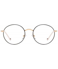 Round Fashion Anti-blue light Hiramitsu Myopia Glasses Retro Glasses - Black Gold - C21978KMOS9 $17.10