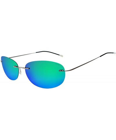 Sport Ultra Light Rimless Sunglasses for Men and Women Pure Titanium Polarized Fashion Ladies Sun Glasses - CZ18NW55K0K $34.86