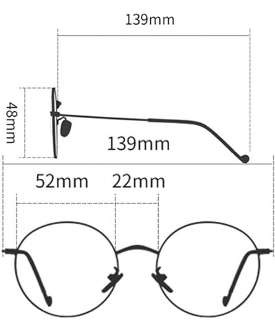 Round Fashion Anti-blue light Hiramitsu Myopia Glasses Retro Glasses - Black Gold - C21978KMOS9 $17.10