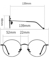 Round Fashion Anti-blue light Hiramitsu Myopia Glasses Retro Glasses - Black Gold - C21978KMOS9 $17.10