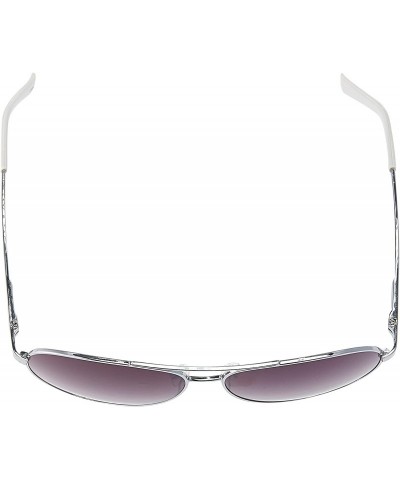 Rectangular Men's U937 Non Polarized Rectangular Sunglasses- 61 mm - Silver & White - CQ1296VPM85 $31.83