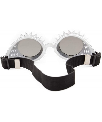 Goggle Steampunk Goggles Sunglasses Crystal Lens Silver for Festival Party - Silver - CL18I390OA0 $9.67