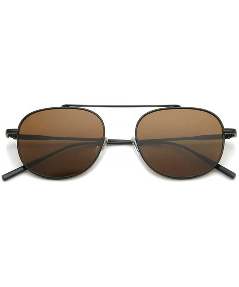 Round Fashion Ultralight Glasses Sunglasses Sunshade - Brown - C818QRG6OES $12.19