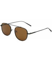 Round Fashion Ultralight Glasses Sunglasses Sunshade - Brown - C818QRG6OES $12.19