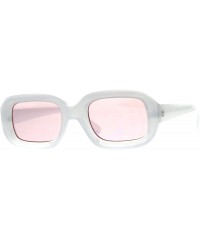 Rectangular Womens Sunglasses Vintage Retro Beveled Rectangular Frame UV 400 - White - C518CTID8XL $13.09