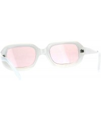 Rectangular Womens Sunglasses Vintage Retro Beveled Rectangular Frame UV 400 - White - C518CTID8XL $13.09