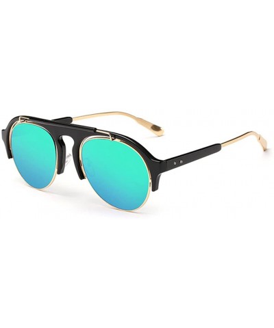 Rectangular Fashion Style Womens Sunglasses Frame Visual Lens UV400 Protection - Black/Green - C2128ECG06Z $18.77