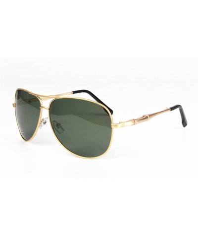 Aviator Sun glasses Fashion Polarized Men Sunglasses - Gold Frame Green Lens - CI184KO873R $22.84