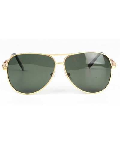 Aviator Sun glasses Fashion Polarized Men Sunglasses - Gold Frame Green Lens - CI184KO873R $9.88