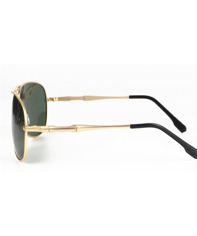 Aviator Sun glasses Fashion Polarized Men Sunglasses - Gold Frame Green Lens - CI184KO873R $9.88