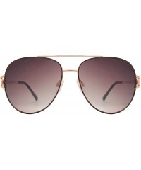Aviator Classic Aviator Design Inspired Fashion Sunglasses for Women - Brown + Brown - CD18I5A8YLK $14.54