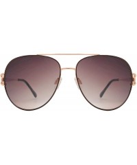 Aviator Classic Aviator Design Inspired Fashion Sunglasses for Women - Brown + Brown - CD18I5A8YLK $14.54