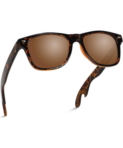 Wayfarer New Horn Rimmed Style Bottle Opener Sunglasses - Tortoise Frame / Brown Lens - CK124IC14AB $9.76