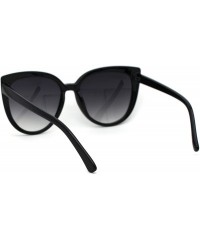 Cat Eye Womens Glitter Trim Oversize Cat Eye Mod Plastic Sunglasses - Black Silver Smoke - CL18WY6TA6M $9.72