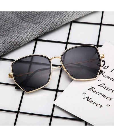 Wrap Polygonal Glasses Unisex Polarized Sunglasses Classic Women Retro Irregular Sunglasses - Black - C918TM4QGTA $8.50